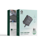 Green Lion 2USB 2.4A 18W+USB Type c data cable 1m