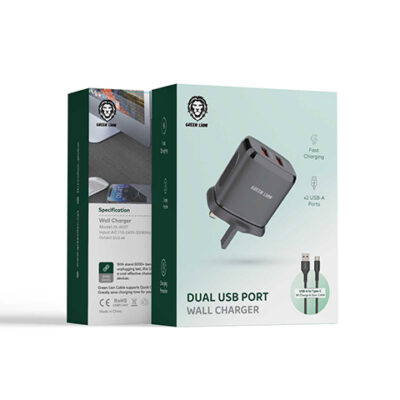 Green Lion 2USB 2.4A 18W+USB Type c data cable 1m