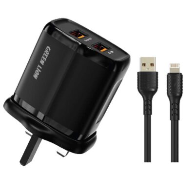 Gadget Pulse Kenya 1 Green Lion 2USB 2.4A USB-lPH data cable 1m Black/Orange