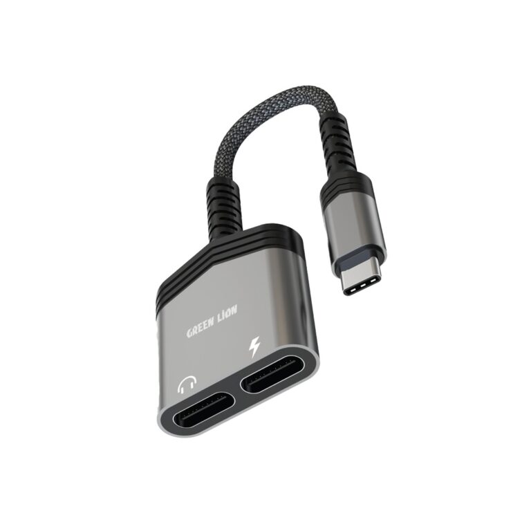 Green Lion 2 IN 1 Splitter Adapter Type-C to Type-C Charging & Audio