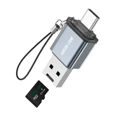 Green Lion 2 in 1 Card Reader with Micro SD Cards Support