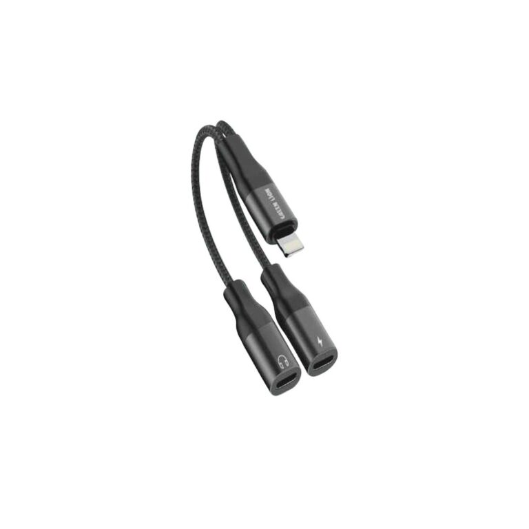 Green Lion 2 in 1 Splitter Adapter ( Type-C to Type-C(Charging) + 3.5MM(Audio)-Black