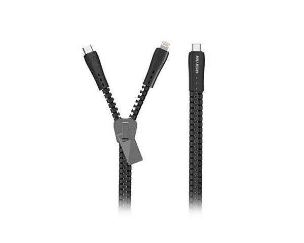 Green Lion 2 in 1 Zipper Cable ( Type-C to Lightning Type-C ) 85CM