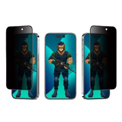 Green Lion 3D PET Privacy Glass Screen Protector For iPhone 14 Pro Black Edge/Privacy