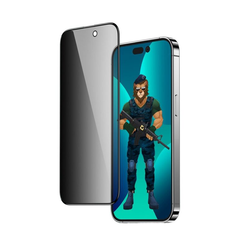 Green Lion 3D PET Privacy Glass Screen Protector For iPhone 14 - Black Edge/Privacy