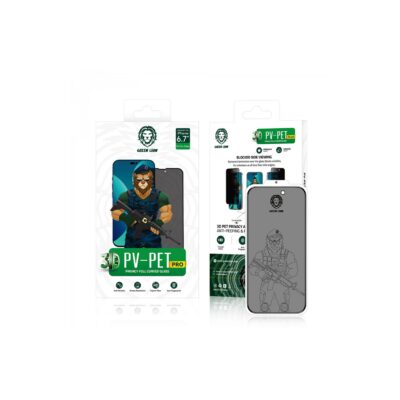 Green Lion 3D PET Privacy Glass Screen Protector For iPhone 14 Pro Max Black Edge/Privacy
