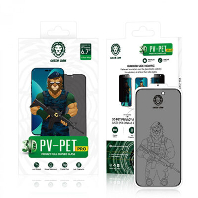 Green Lion 3D PET Privacy Glass Screen Protector For iPhone 14 - Black Edge/Privacy