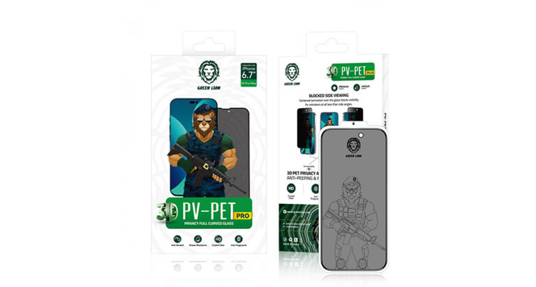 Green Lion 3D PET Privacy Glass Screen Protector For iPhone 14 - Black Edge/Privacy