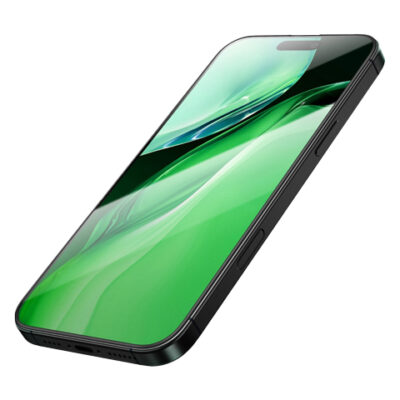 Green Lion 3D Silicone Plus High Definition Edge Glass for iPhone 16 Series - Black Edge/Clear