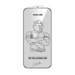 Green Lion 3D Silicone Plus High Definition Edge Glass for iPhone 17 Pro Max - Black Edge / Clear