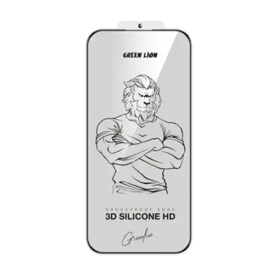 Green Lion 3D Silicone Plus High Definition Edge Glass for iPhone 17 Pro Max - Black Edge / Clear
