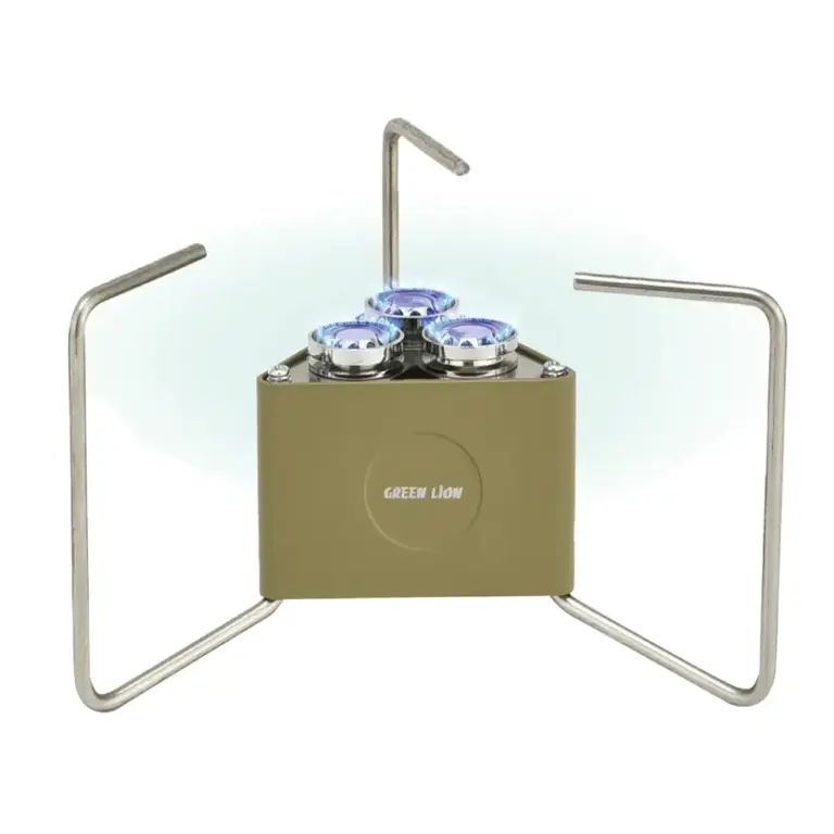Green Lion 3-Burner Foldable Camping Stove - Khaki