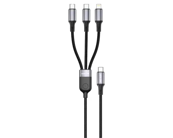 Green Lion 3-In-1 USB-C Cable with 2 USB-C & Lightning
