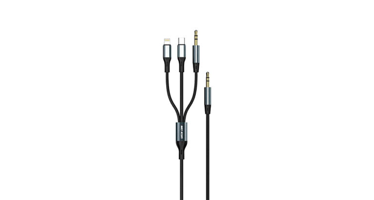 Green Lion 3 in 1 AUX Cable ( Aux / Lightning / Type-C ) 1.2M 3.5MM