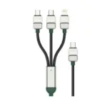 Green Lion 3-in-1 Cable Braided Type-C to C+C+L - Black + Dark Green
