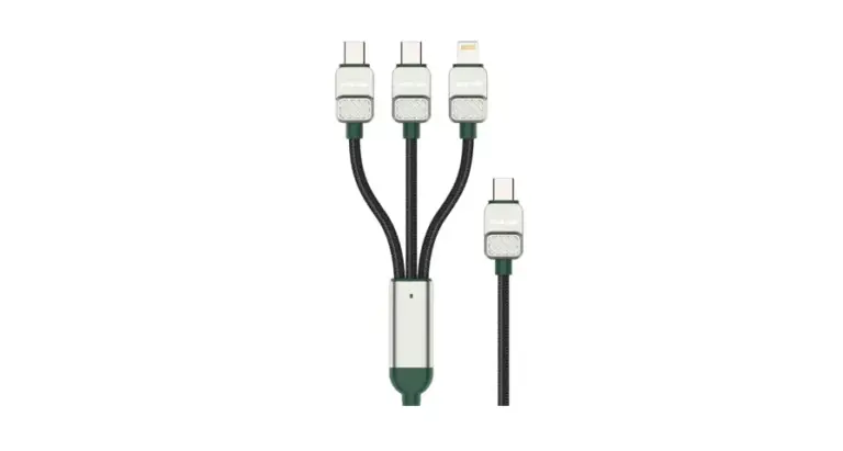 Green Lion 3-in-1 Cable Braided Type-C to C+C+L - Black + Dark Green