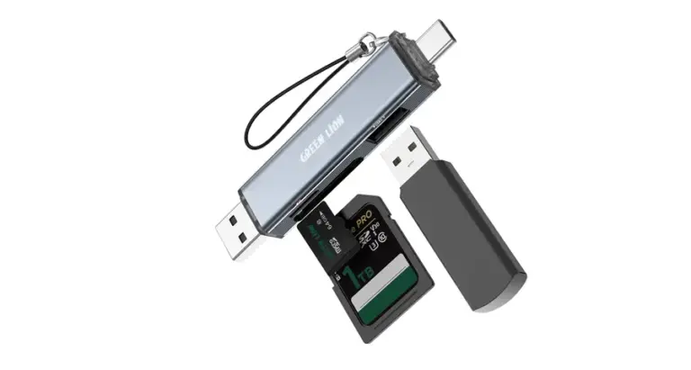 Green Lion 3 in 1 Card Reader with USB-A & USB-C Connectivity