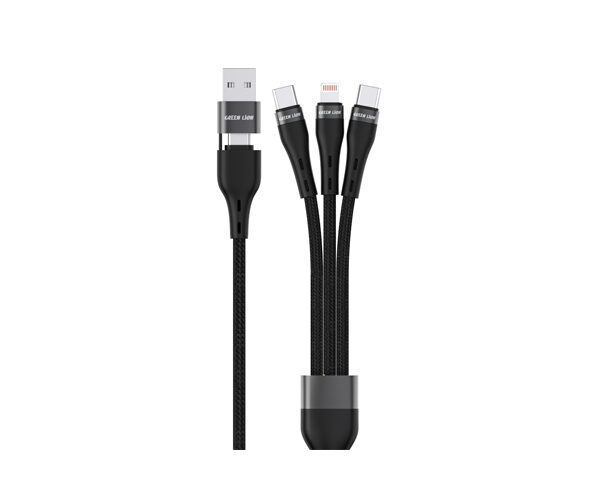 Green Lion 3 in 2 Braided Fast Charging Cable