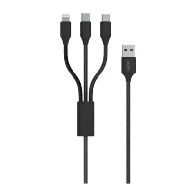 Green Lion 3in1 Fast Charging Braided Cable Series 2 1.2M (Type-C Input)
