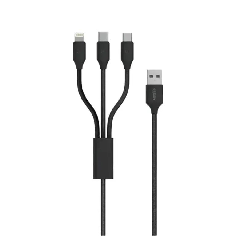 Green Lion 3in1 Fast Charging Braided Cable Series 2 1.2M (Type-C Input)