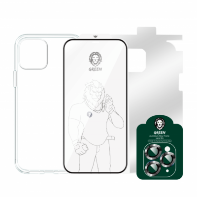 Green Lion 4 in 1 360° Protection Pack for iPhone 12 Pro Max ( 6.7" )
