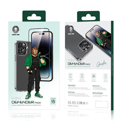 Green Lion 4 in 1 Defender Pack for iPhone15 Pro / 15 Pro Max