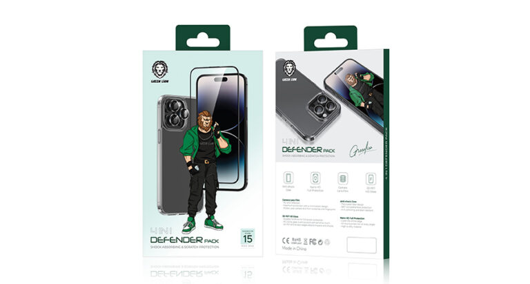 Green Lion 4 in 1 Defender Pack for iPhone15 Pro / 15 Pro Max