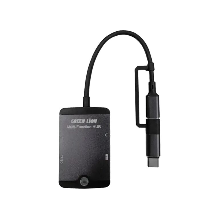 Green Lion 5 in 1 Mini MultiFunction Hub ( Type-C/Lightning/SD/TF/AUX/USB )