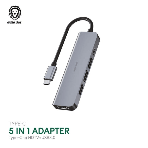 Green Lion 5 in 1 Type-C Adapter 4K