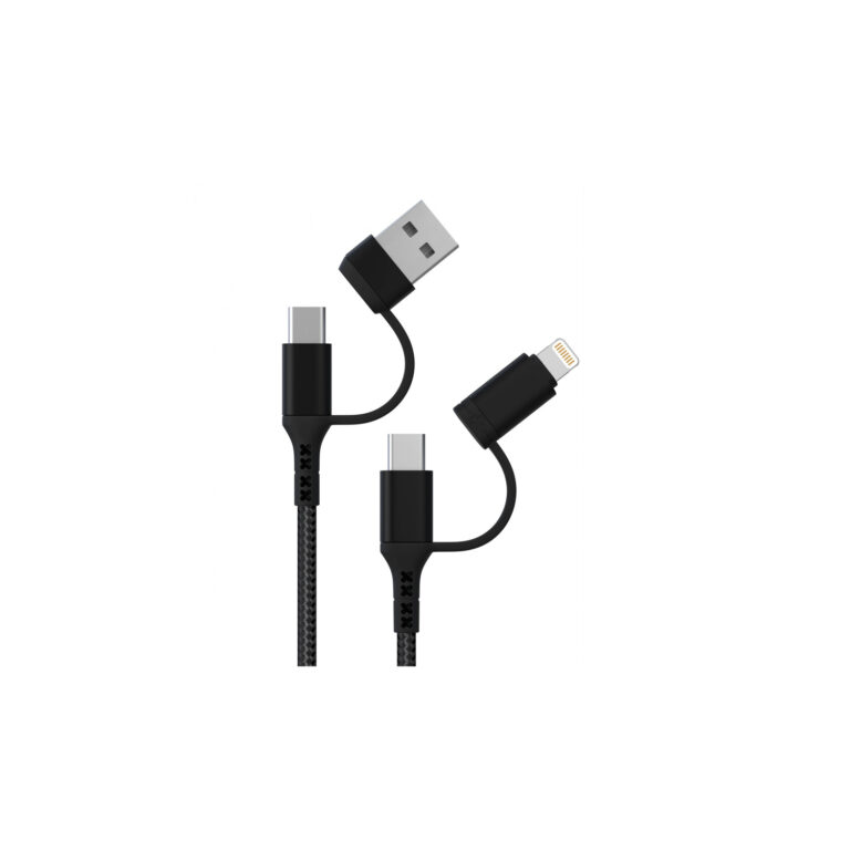 Green Lion Braided 2 in 2 Fast Charging Cable 1.2M 3A