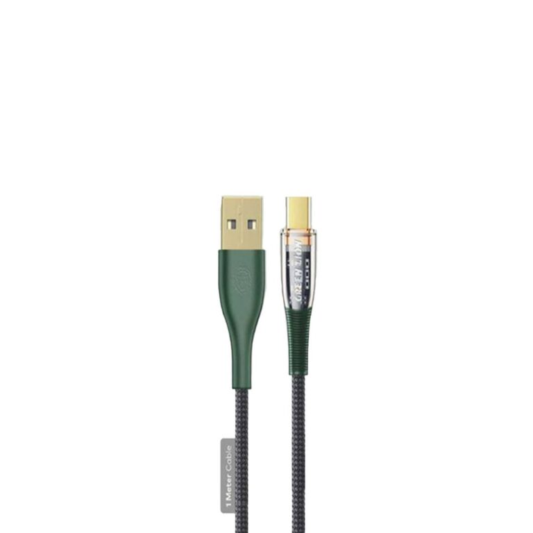 Green Lion Braided USB-A to Type-C Transparent Cable 1M
