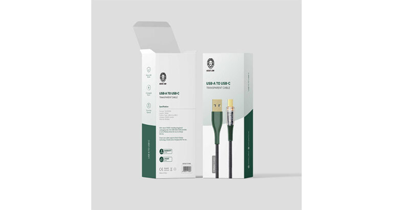 Green Lion Braided USB-A to Type-C Transparent Cable 1M