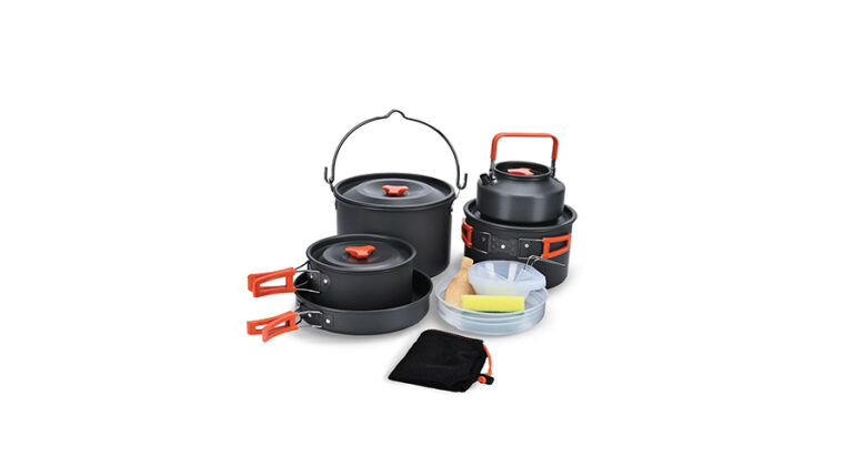 Green Lion Camping Cookware Set - OrangeBlack
