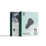 Green Lion Car Charger QC18w+QC 18w Total 36w USB-Type c cable 1m Black/Orange