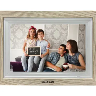 Green Lion Digital Picture Frame Touch Screen Display 10.1 Inch - Wooden