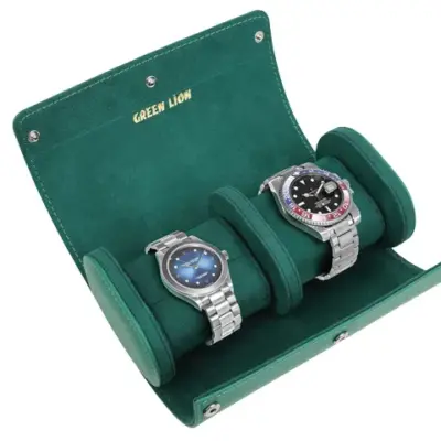Green Lion Duo Watch Roll Case - Rolex Green