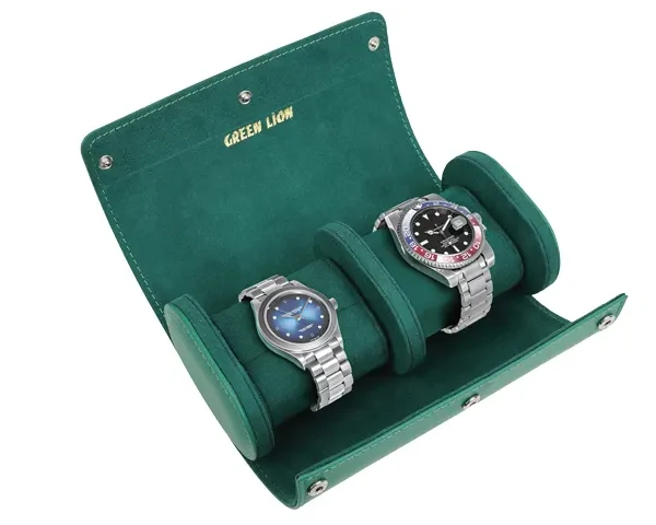 Green Lion Duo Watch Roll Case - Rolex Green