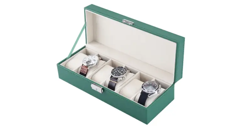 Green Lion Elegant Watch Box 6 Slots - Green - Normal | with Glass
