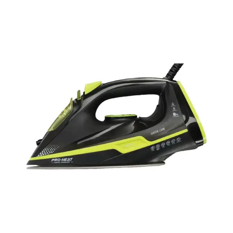 Green Lion Essential Care Steam Iron 2200W - Black and Green