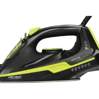Green Lion Essential Care Steam Iron 2200W - Black and Green