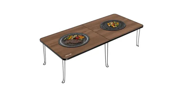 Green Lion Fold Grill Mate Camping BBQ Table - Wood