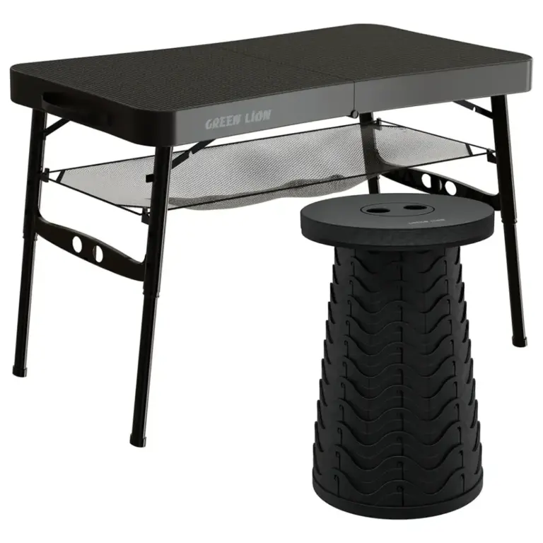 Green Lion Foldable Travel Camping Table & Stool