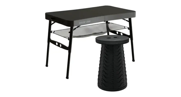 Green Lion Foldable Travel Camping Table & Stool
