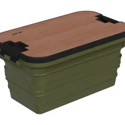 Green Lion Folding Basket With Built-In Table