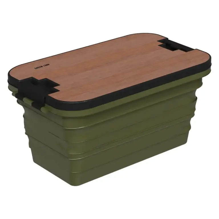 Green Lion Folding Basket With Built-In Table
