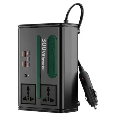 Green Lion GC-300 Car Inverter 7-In-1 Multi-Port with DC to AC & DC 12.8V
