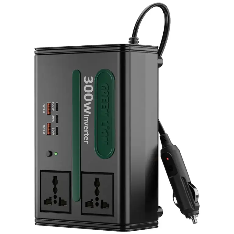 Green Lion GC-300 Car Inverter 7-In-1 Multi-Port with DC to AC & DC 12.8V