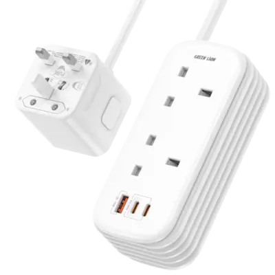 Green Lion GS-600 Power Strip USB-C | USB-A | 2*UK AC Outlets PD 30W