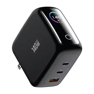 Green Lion GaNPremium Adapter with TFT Display & 2 USB-C & USB-A