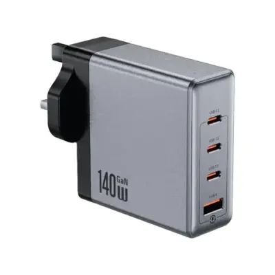 Gadget Pulse Kenya 5 Green Lion GaN Premium UK Plug Wall Charger 140W